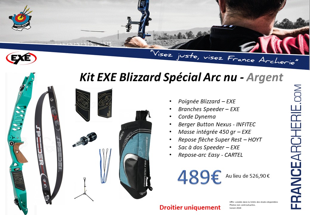 Kits arcs classiques, Kit EXE Flash - 2024, Kit WNS Motive FX - Argent -  2024, Kit EXE Wizard - Or - 2024, Kit EPIC Fusion - Bronze - 2024, Kit EXE  Speeder 23 - Bronze - 2024